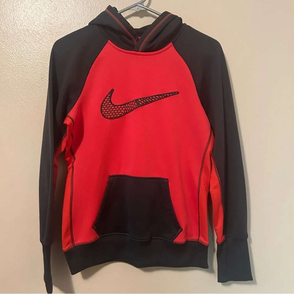 Women’s Therma-Fit Nike Red and Black Pullover Hoodie